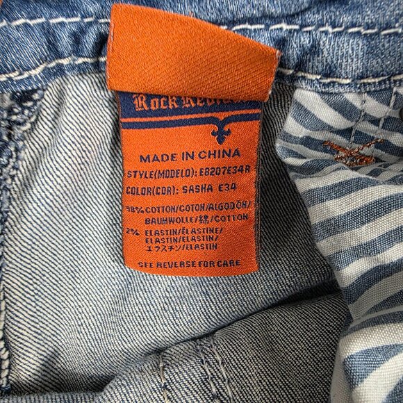 Rock Revival Jeans Womens 34 Blue Denim Sasha Easy Boot Mid-Rise - Picture 12 of 14